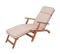 PillowPrim Coussin pour chaise longue - Coussin pour chaise longue - 178 x 47 cm - 5 cm - Coussin rembourré pour chaise longue - Épais, confortable et durable - Marron