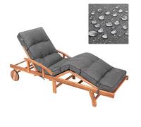 PillowPrim Coussin pour chaise longue de jardin - 200 x 55 x 9 cm - Confortable - Coussin pour chaise longue - Matelassé - Graphite