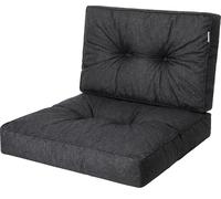 PillowPrim, coussin pour palette, coussin pour fauteuil en rotin, Outdoor, garniture, coussin pour siège, coussin pour chaise, meubles en rotin, noir, 70 x 70 cm