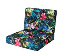 PillowPrim, Coussins pour palettes - Coussin d'assise - Pour fauteuil en rotin - Pour extérieur - Feuilles colorées - 60 x 60 cm