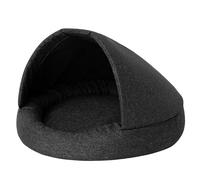 PillowPrim Lit et maison pour chien 2 en 1, maison en tissu, grotte pour chat, niche pour chien, panier pour chien, couchette, meubles pour animaux, noir, XL : 100 x 100 x 62 cm