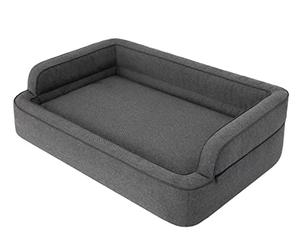 PillowPrim Lit pour Chien et Chat - Panier avec Housse Amovible - Coussin Canapé pour Animaux - Graphite - XL : 96 x 62 cm