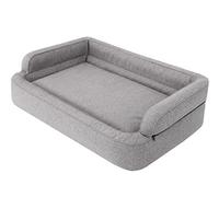 PillowPrim Lit pour Chien et Chat - Panier avec Housse Amovible - Coussin Canapé pour Animaux - Gris - XXL : 117 x 79 cm