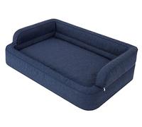 PillowPrim Lit pour chien, meubles pour animaux, lit pour chat, housse amovible, panier, coussin, lit, canapé, bleu marine, taille XXL : 117 x 79 cm