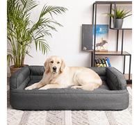 PillowPrim Lit pour chien, meubles pour animaux, lit pour chat, panier pour chien, coussin pour chien, canapé en graphite, L : 78 x 47 cm