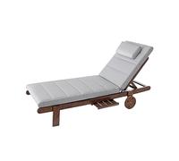 PillowPrim Matelas pour meubles de jardin, chaise longue, balcon, extérieur, coussin, canapé, coussin d'assise, gris cendré, 204 x 60 cm