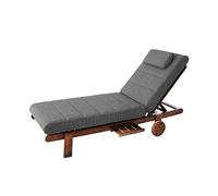 PillowPrim Matelas pour meubles de jardin, chaise longue, balcon, extérieur, coussin, canapé, coussin d'assise, anthracite, 204 x 60 cm