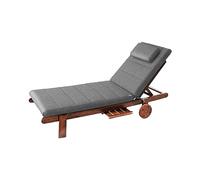 PillowPrim Matelas pour meubles de jardin, chaise longue, balcon, extérieur, coussin, canapé, coussin d'assise, anthracite, 204 x 60 cm