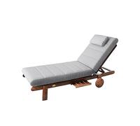 PillowPrim Matelas pour meubles de jardin, chaise longue, balcon, extérieur, coussin de chaise, gris cendré, 204 x 60 cm