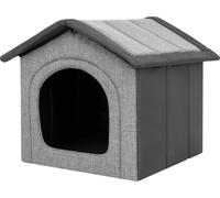 PillowPrim Niche pour chien Lit pour chien Maison pour chien Caverne pour chat Taille XXXL - 76x72 cm gris clair avec graphite