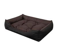 PillowPrim Panier pour chien, coussin douillet, pour chiens extra grands, bords surélevés, facile à nettoyer, XXL, 125 x 98 cm, marron