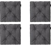 PillowPrim Set de 4 coussins de chaise 40x40x10 cm Coussin pour chaise & banc & tabouret Coussin d'assise rembourré pour vos chaises de salle à manger Gris Inari