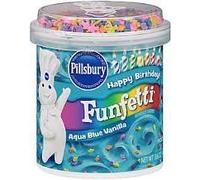 Pillsbury, Happy Birthday Funfetti Aqua Blue Vanilla Frosting with Candy Bits, 15.6oz Tub (Pack of 3)