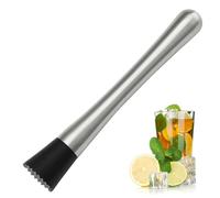 Pilon à cocktail en acier inoxydable - Muddler pour préparer une purée à cocktail avec menthe naturelle et agrumes (20,5 cm)