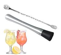Pilon à Cocktail Pratique en Acier Inoxydable Pilon Cocktail Mojito Pilon Mojito Popsicles de Bar Muddlers en Acier Inoxydable Outil de Barman pour Cuisine, Bar, Appuyez sur Le Jus de Citron 2 pièces
