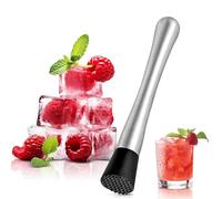 Pilon à cocktail professionnel en acier inoxydable - Pilon multifonction - Pour déboguer de délicieux cocktails, mojito, boissons et jus (20 cm)