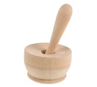 Pilon Cuisine en Bois Rond pour Piments et Graines | Bois, Prise Confortable, Broyage Précis, Finition Lisse Polie, Teinte Kaki, Solide