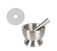 Pilon Mortier Broyeur à café, herbes et ail en acier inoxydable, ensemble de broyage, mélange pilules d'épices, bol, pilon mortier(S PP cover)