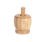Pilon Mortier Ensemble de mortier et pilon en bois for ail, bol broyeur, ensemble presse-ail for sauce pesto, poivre, noix, épices(L)
