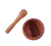 Pilon Mortier Ensemble de pilon et mortier en résine for mélanger l'ail, les herbes, épices, le broyage, bol, outils cuisine for restaurant(Wood grain)