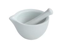 Pilon Mortier Mortier et pilon en porcelaine, broyeur d'épices, d'ail d'herbes, bol de mélange, ensemble, outils cuisine Restaurant(White M)