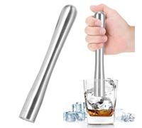 pilon,Pilon Cocktail,pilon cuisine,Pilon à Cocktail en Acier Inoxydable,pilon cocktail inox,Muddler Denté En Inox,glace carbonique pour cocktail,Pilon Mojito,Mélangeur à Cocktail Outil de Barre,22,5cm