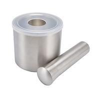 Pilons et mortiers acier inox 304 - Mortier cuisine épices, pilon main durable, broyage silencieux, design double structure, idéal herbes & aïoli, 1 pièce