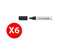 Pilot 002383 - Pilot Pintor - Marca - Noir - Pointe Moyenne - Pack De 6 Pcs