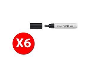 Pilot 002383 - Pilot Pintor - Marca - Noir - Pointe Moyenne - Pack De 6 Pcs