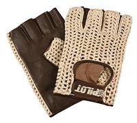 Pilot -1 71416 Gants Demi-Doigts en Cuir Naturel Marron Taille L
