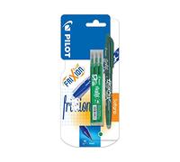 Pilot - 1 Etui de 3 recharges pour Stylo Frixion Ball Vert + 1 Stylo Frixion Ball Vert, Pointe Moyenne 0.7 mm
