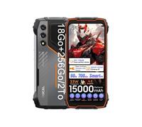 PILOT 1 Téléphone Portable Incassable Ecran 6.67 16Go+256Go 15000mAh 50MP+32MP Android 14 Double SIM,NFC,GPS - Orange
