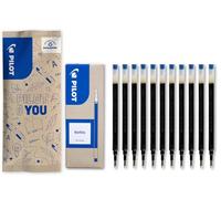 PILOT - 10+1 OFFERT Recharges BLS-G2-7 - Bleu - Pointe Moyenne (0,7mm) | Compatibles Roller Encre Gel PILOT G2, G2 Plus, B2P Gel - Couleur Intense - Bleu - Pointe Moyenne (0,7mm)