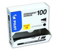 Pilot 100 Series, 4.5mm Bullet Tip Permanent Marker- Blue (Box of 20)