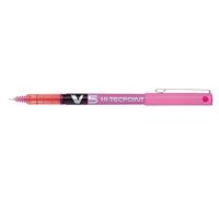 PILOT 11068 V5 Stylo écriture fine encre liquide niveau visible pointe Indéformable clip métal 0,3 mm Rose