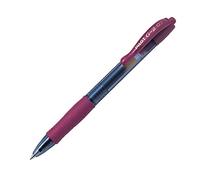PILOT 14656 Stylo-bille G2 7 Fun écriture moyenne 0,4 mm encre gel rétractable corps translucide grip caoutchouc Bordeaux