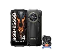 OSCAL PILOT 2 Smartphone Incassable 6.5 Double Écran (8+16)Go+256Go 50MP+32MP 8800mAh Noir avec Écouteurs Bluetooth Airbuds 60 Noir
