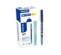 Pilot Pen – Stylo roller V7 Hi-Tecpoint pointe moyenne 0,7 mm encre liquide Bleu Pack de 20