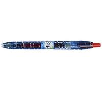 Pilot Begreen Stylo à encre gel rétractable, Begreen B2P, pointe moyenne (0,7 mm), avec zone de préhension, corps en polypropylène bleu, encre rouge