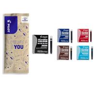 PILOT - 30 Cartouches d'Encre Parallel Pen - Couleurs Intenses | Recharges d'Encre à Couleur Intense et Lumineuse - 5 Boîtes x 6 Cartouches - Noir, Bleu, Rouge, Sepia, Bleu Ciel
