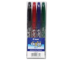 PILOT 33953 Roller Frixion Ball écriture moyenne 0,5 mm encre effaçable rechargeables standard Pochette de 4 Unités