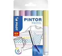 Pilot 4160S6P Marqueur créatif Pintor Pastel - F, 6 pièces assorties