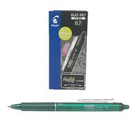 Pilot Pen – Roller Frixion Ball Clicker Blrt-FR7 G – Encre gel effaçable, pointe fine 0,7 mm – Vert, pack de 12