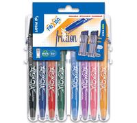 PILOT 551591 PILOT Roller à encre FRIXION BALL 07 Set2Go, étui de 8 pièces