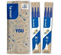 PILOT - 6 Recharges FriXion Ball - Effaçable - Bleu - Pointe Moyenne | Encre Gel Effaçable - Compatible Stylos FriXion Ball, Ball Clicker et Ball Plus - Bleu - Pointe Moyenne (0,7mm)