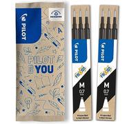 PILOT - 6 Recharges FriXion Ball - Effaçable - Noir - Pointe Moyenne | Encre Gel Effaçable - Compatible Stylos FriXion Ball et Ball Clicker - Noir - Pointe Moyenne (0,7mm)