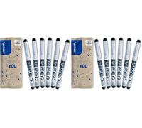 PILOT - 6 V-Pen - Stylo Plume - Encre Effaçable - Noir (Lot de 2)