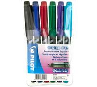 PILOT - 6 V-Sign Pen - Feutre d'Écriture - Couleurs Assorties | Encre Liquide - Tracé Fluide et Précis - Encre Lumineuse, Séchage Immédiat - Noir, Bleu, Rouge, Vert, Violet, Turquoise
