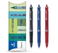 PILOT Acroball Lot de 3 stylos à bille rétractables - Gamme Begreen 79 % recyclé - Pointe moyenne de 1,0 mm - Idéal pour l'écriture, l'école, la maison, la révision, le bureau (mixte)