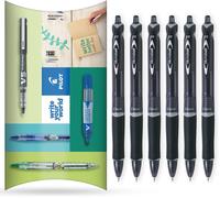 Pilot Acroball Lot De 6 Stylos À Bille Rétractables - Gamme Begreen 79 % Recyclé - Pointe Moyenne De 1,0 Mm - Idéal Pour Écrire, École, Maison, Révision, Bureau (Noir)